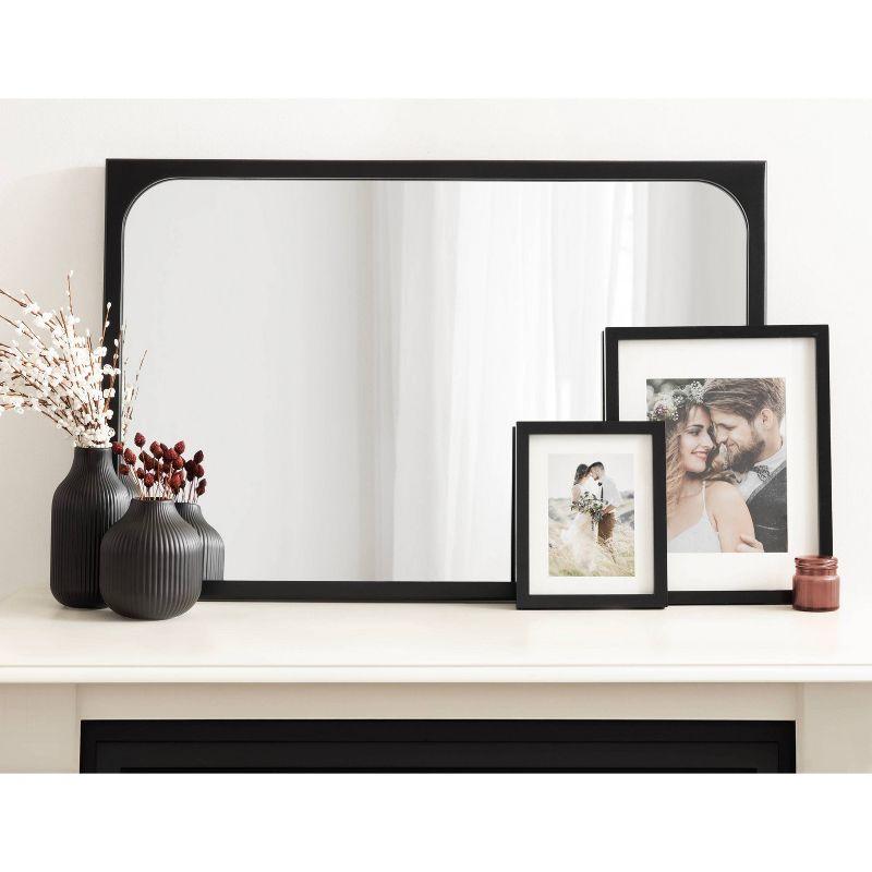 Kenai 24x36 Black Wood Rectangular Bathroom Vanity Mirror