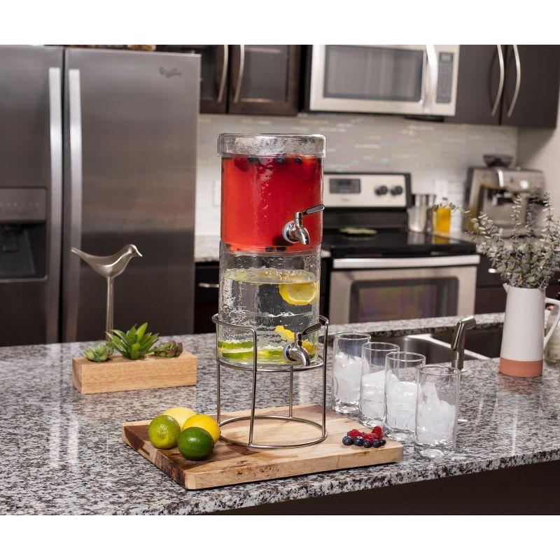 BirdRock Home 2 Gallon Stacking Beverage Dispenser with Stand and Lid - Stainless Steel