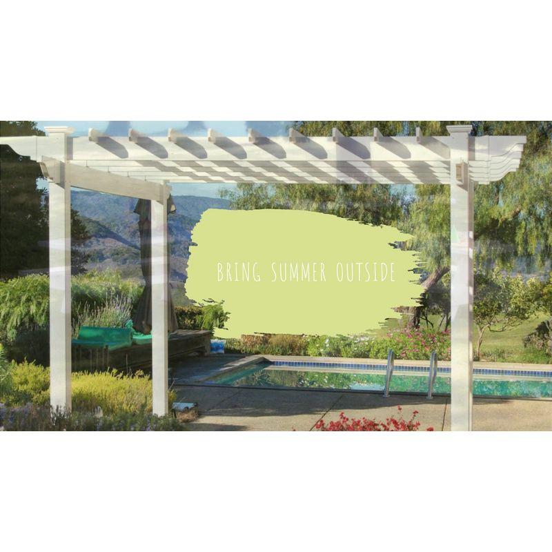 Dura-Trel Elmwood Arbor, 57 by 84 Inch PVC Patio Garden Arch, Outdoor Lattice Frame Decoration or Trellis for Climbing Plants, Mocha