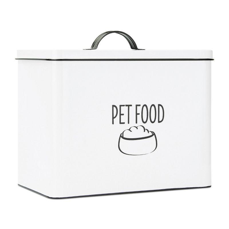 Outshine Co Outshine White Farmhouse Dog Food Bin Storage Container Cute Pet Food And Treat Canister With Lid & Reviews | Wayfair