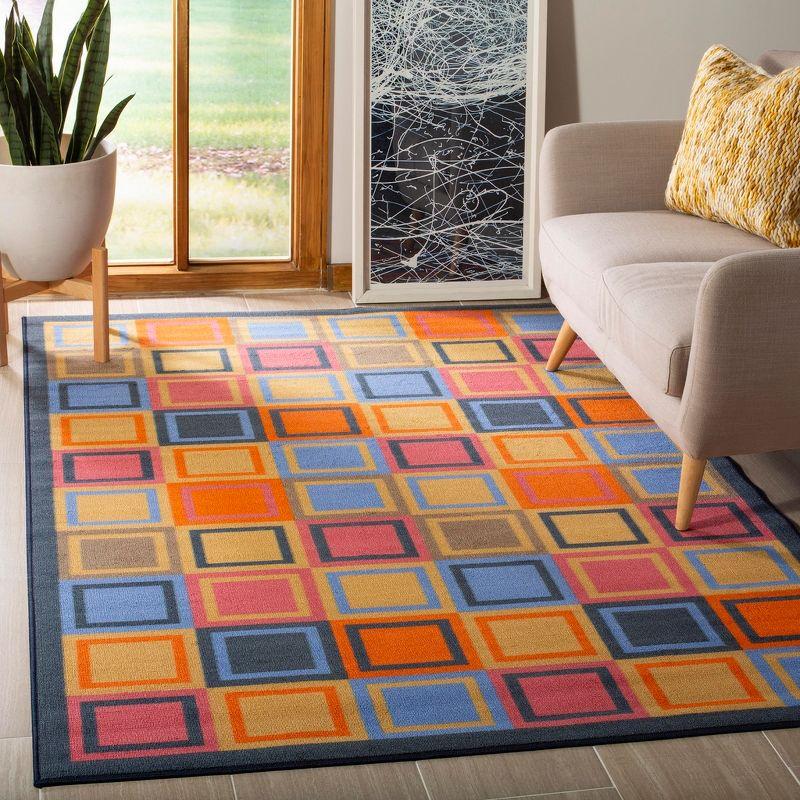 Metropolis Blue and Multicolor Geometric Area Rug