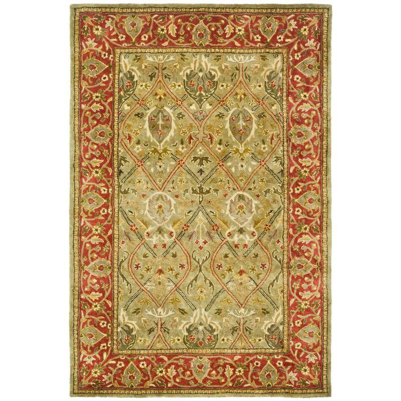Persian Legend PL819 Hand Tufted Indoor Area Rug - 5'x8' - Light Green/Rust - Safavieh