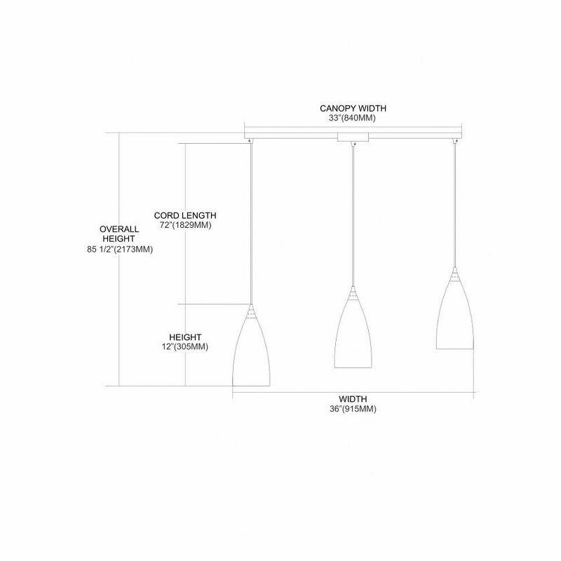 Elk Home Vesta 3 - Light Island Pendant Light in  Satin Nickel