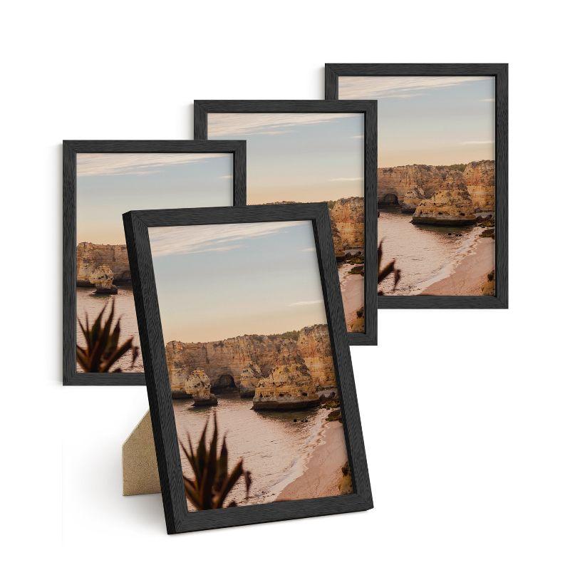 Haus and Hues Set of 4 Picture Frame with Plexiglass Cover, Natural Oak, 16x16