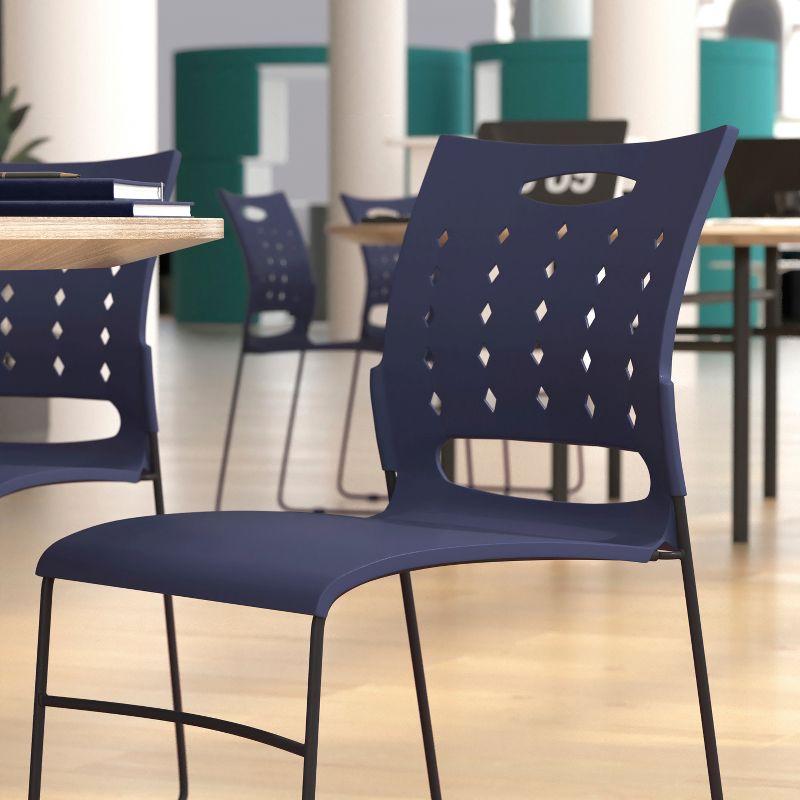 Heidi 881 lb. Capacity Sled Base Stack Chair with Air-Vent Back (Set of 5)