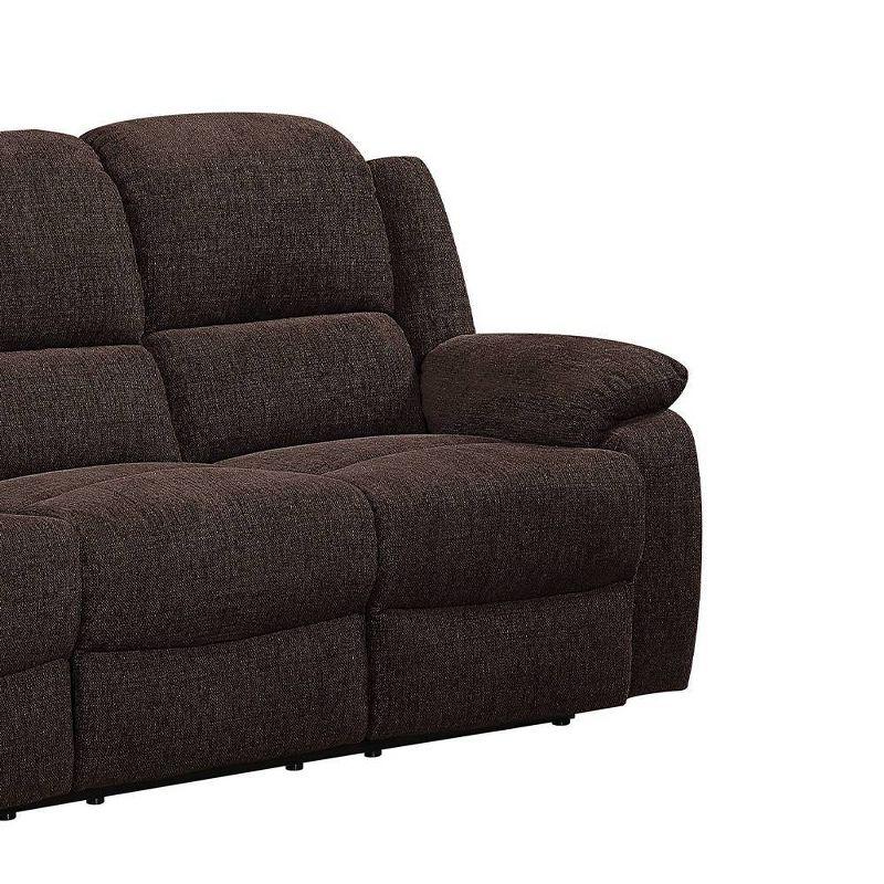 Acme Furniture 79" Madden Sofa Brown Chenille: Velvet Upholstery, Wood & Metal Frame, Reclines, No Assembly Required