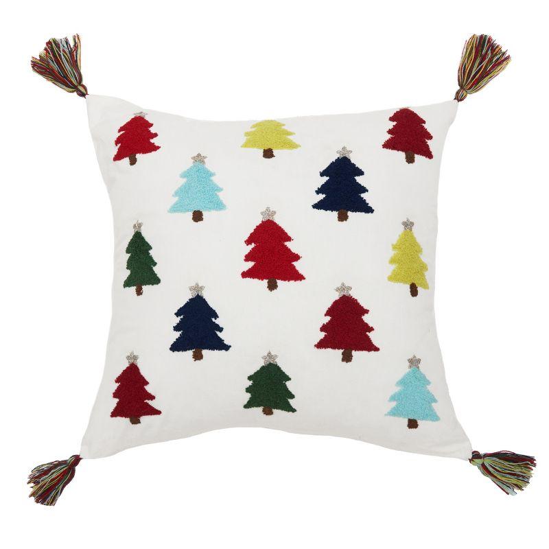 Tannen Tufted Square Holiday Throw Pillow