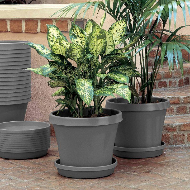 Bloem Charcoal Gray Round Resin Planter 17.25"