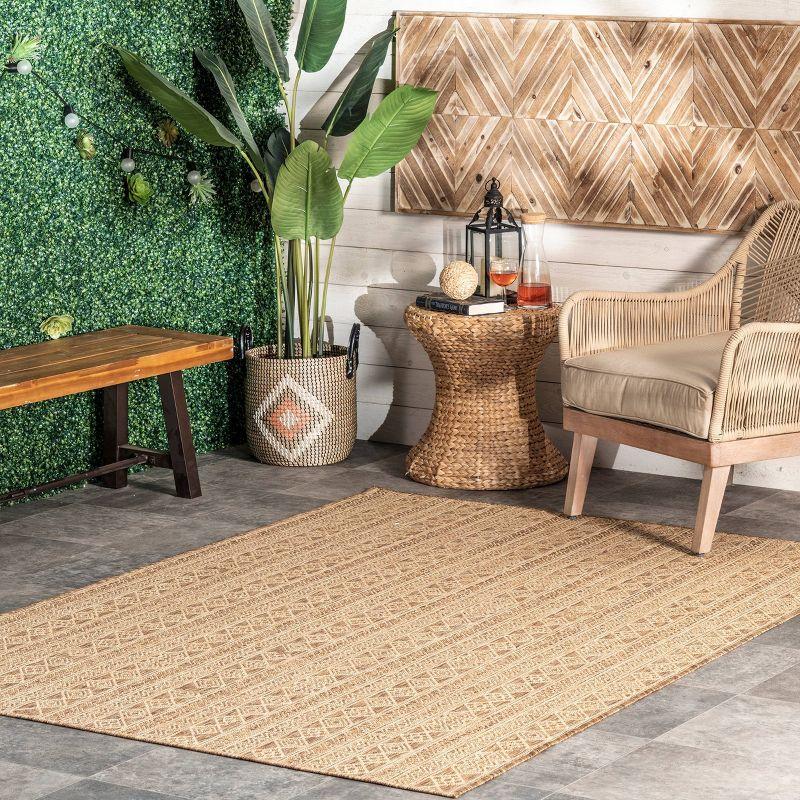 Devon Geometric Striped Indoor and Outdoor Area Rug - nuLOOM
