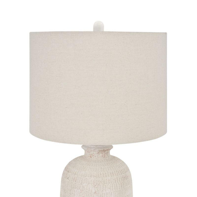 24" White Textured Terracotta Table Lamp - Nourison