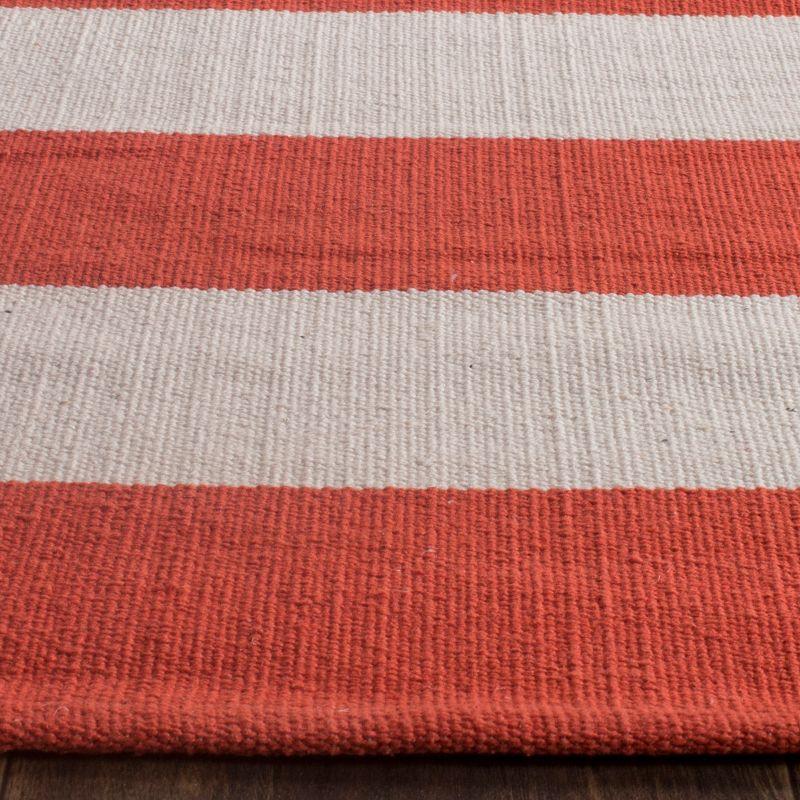 Coastal Charm Rust & Ivory Handwoven Cotton Runner Rug - 2'3" x 9'