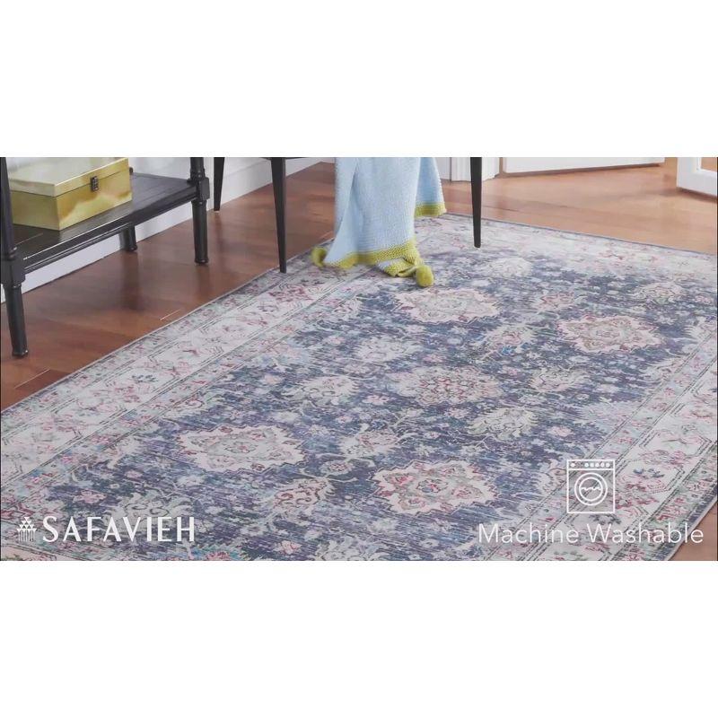 Tucson Vintage Persian TSN196 Power Loomed Machine Washable Skid-Resistant Indoor Area Rug - Navy/Beige - 9'x12' - Safavieh