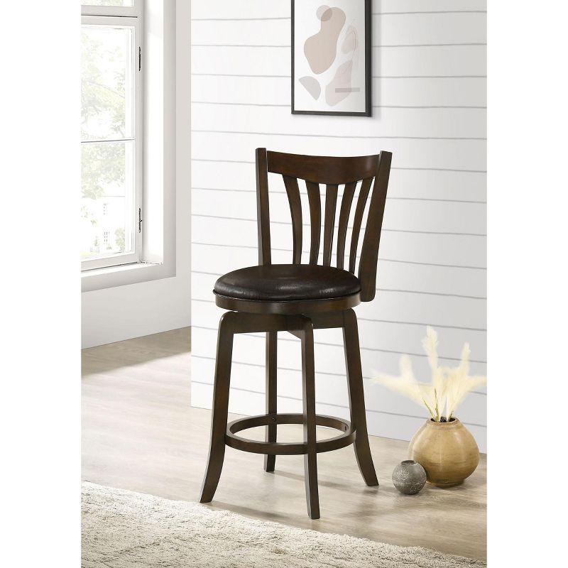 Coaster Home Furnishings Lambert Counter Height Swivel Bar Stool with Upholstered Seat Dark Cherry