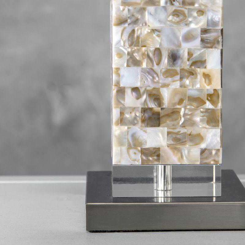 nuLOOM Houston Nickel Mosaic 29" Table Lamp Lighting - Satin Nickel & White 29" H x 13" W x 13" D