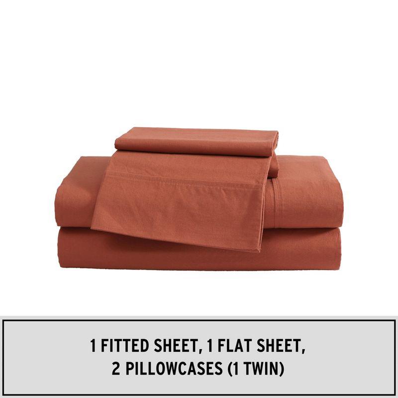 Eddie Bauer Eddie Bauer Solid Brushed Percale Cotton Sheet Set