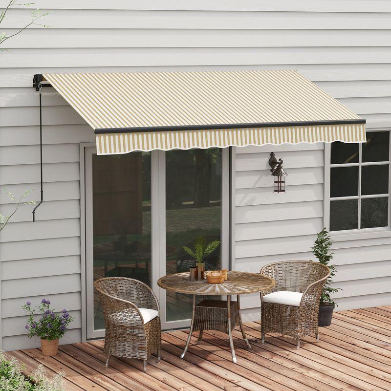 Outsunny 59'' D Polyester Cover Retractable Patio Awning