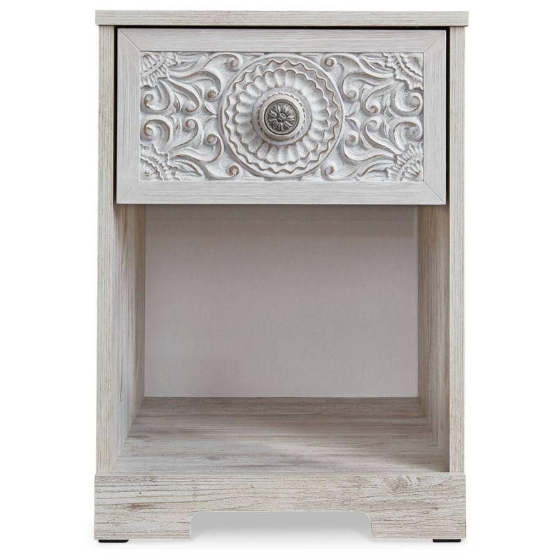 Paxberry Nightstand White - Signature Design by Ashley: Coastal Style, Storage Shelf, Laminated Surface