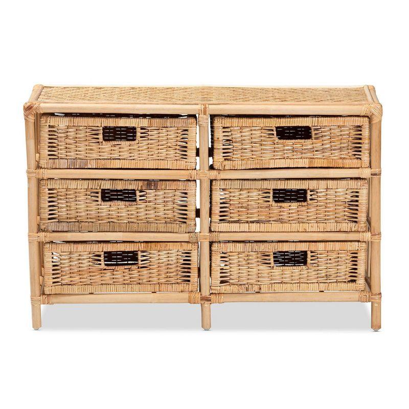 6 - Drawer Rattan Accent Chest