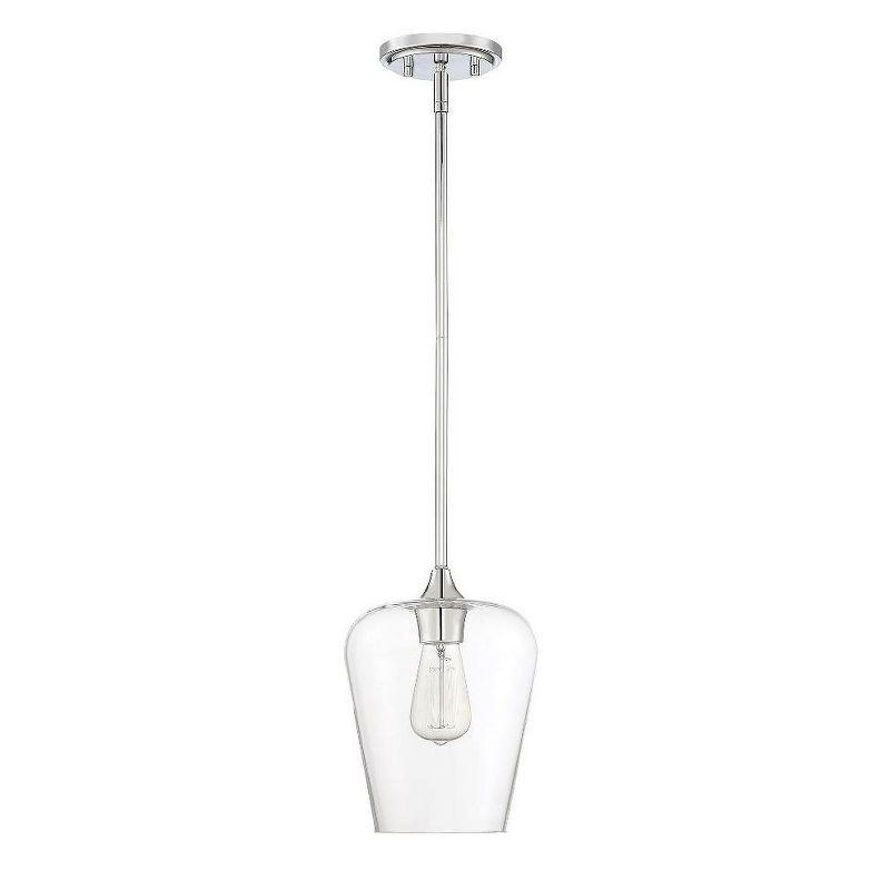 Octave Contemporary Black Mini Pendant with Clear Glass Shade