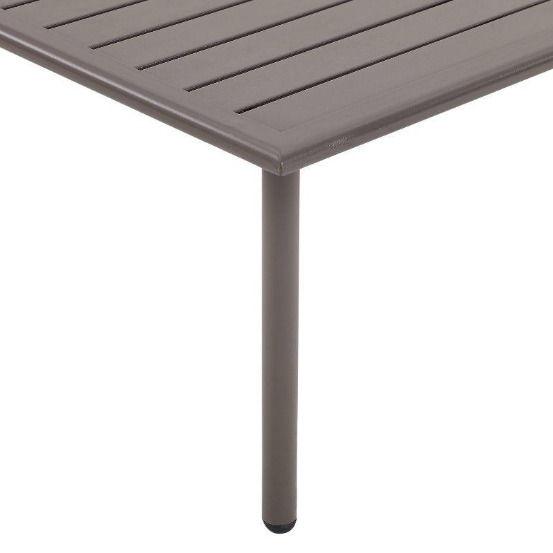 Cali Bay Outdoor Metal Coffee Table - Light Brown - Crosley: UV & Weather-Resistant, Steel Frame Patio Table