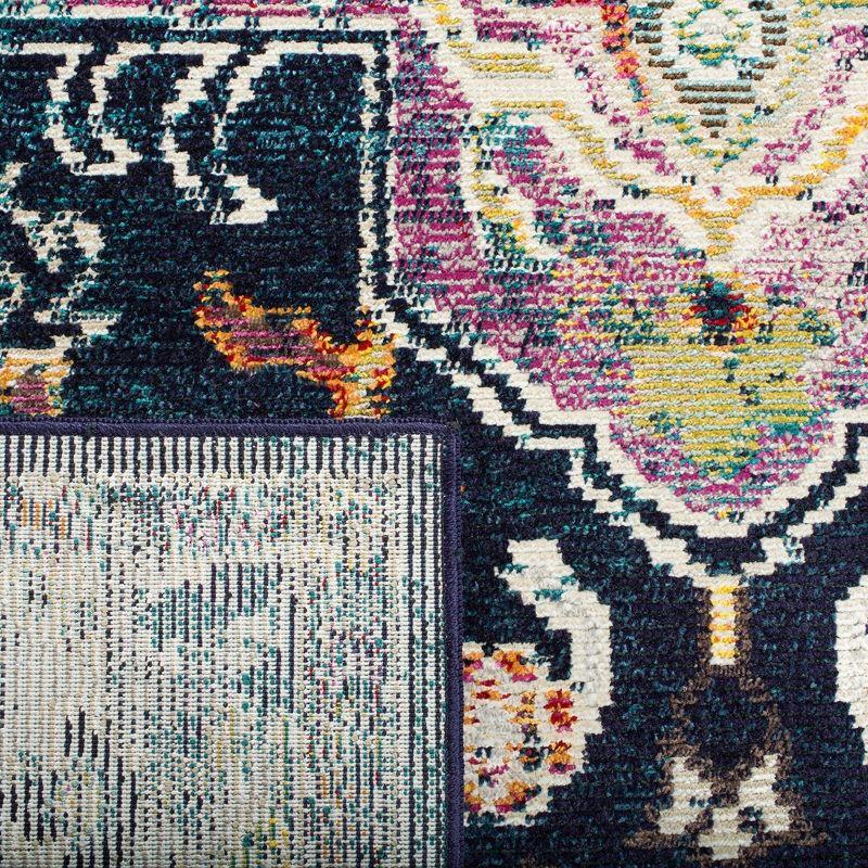 Crystal CRS501 Loomed Indoor Area Rug - Navy/Fuchsia - 7'x7' - Safavieh