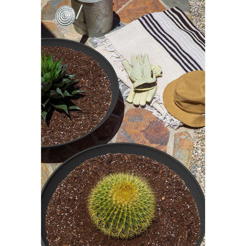 Veradek Mason Series Lane Bowl 24" Plastic-Stone Planter - Black