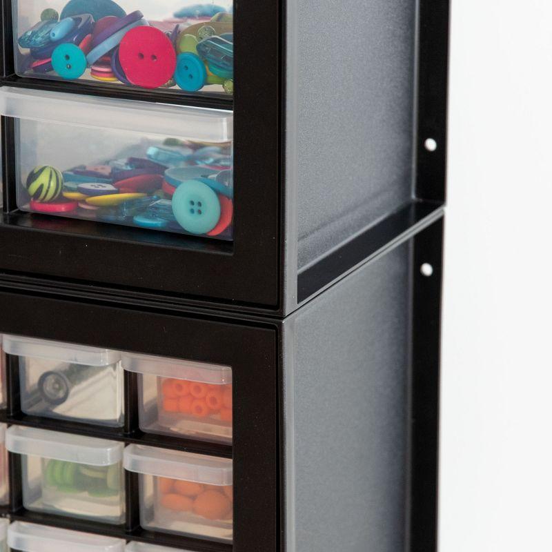 Black 64-Drawer Stackable Storage Cabinet