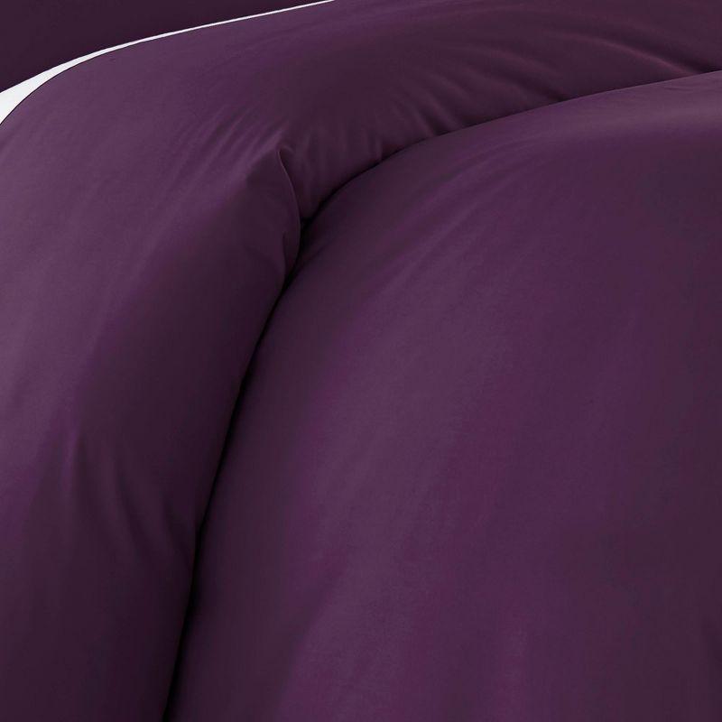 Purple Ultra-Soft Microfiber Full/Queen Duvet Cover Set with Shams