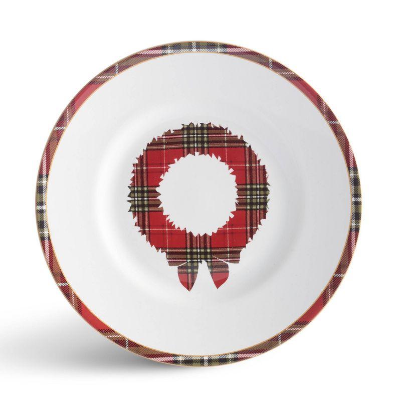 222 Fifth 222 Fifth 12-Piece Wexford Red Porcelain Dinnerware Set - Service For 4, Plate & Bowl Set