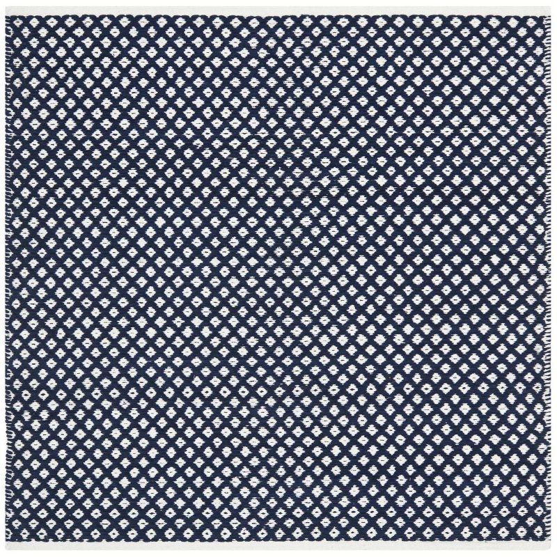 Boston BOS685 Power Loomed Area Rug - Navy - 6'x6' - Safavieh.
