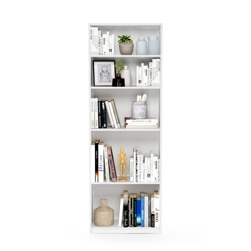 Furinno 5 Cubes Bookcase Space Saver Organizer Bookshelf w/Adjustable Open Shelves,White