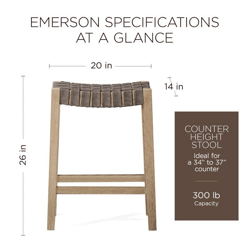 Maven Lane Emerson Kitchen Stool with Vegan Leather Upholstery