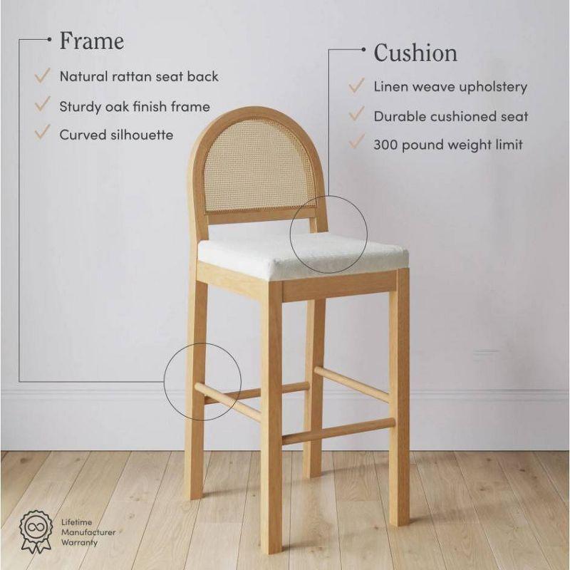 Nathan James Bailey Upholstered Counter Stool with Solid Wood Frame