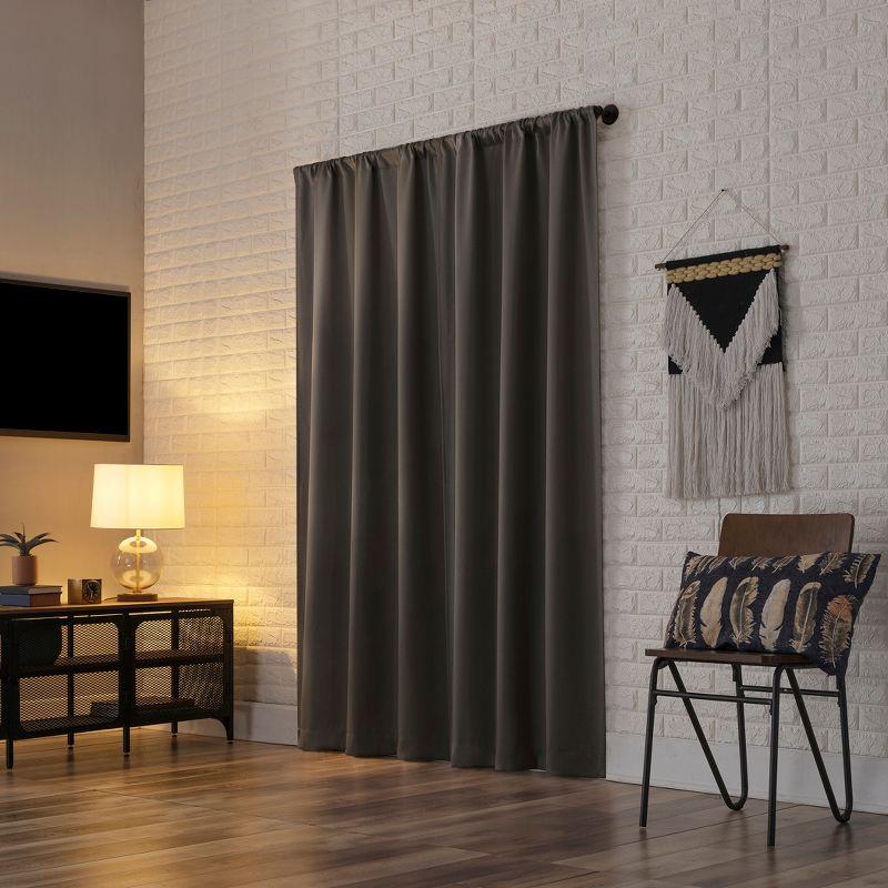 Sun Zero Bergen Theater Grade 100% Blackout Rod Pocket Curtain Panel