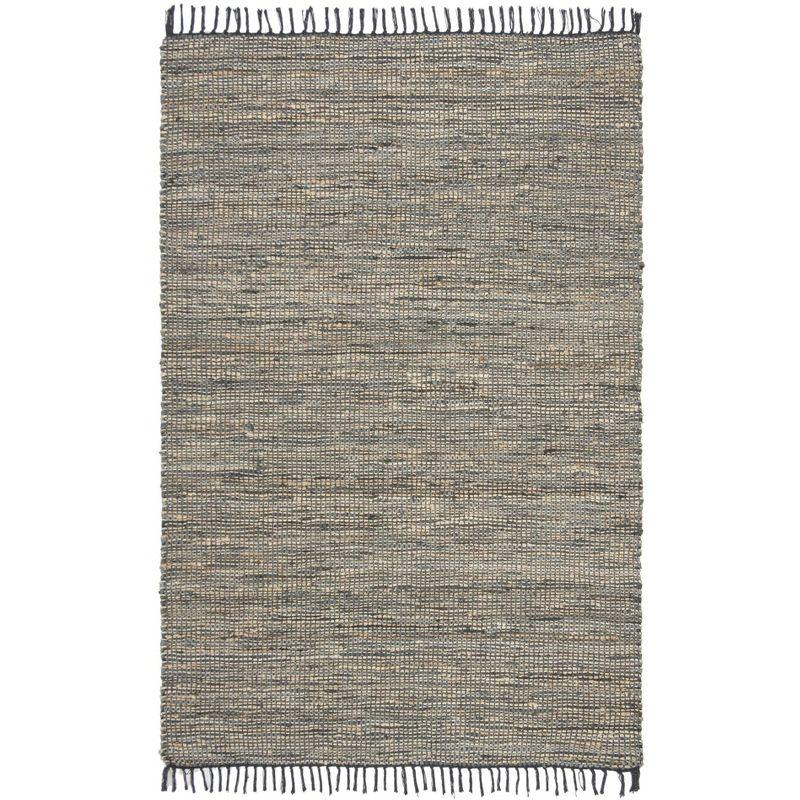 Vintage Leather VTL203 Hand Woven Indoor Area Rug - Grey - 8'x10' - Safavieh