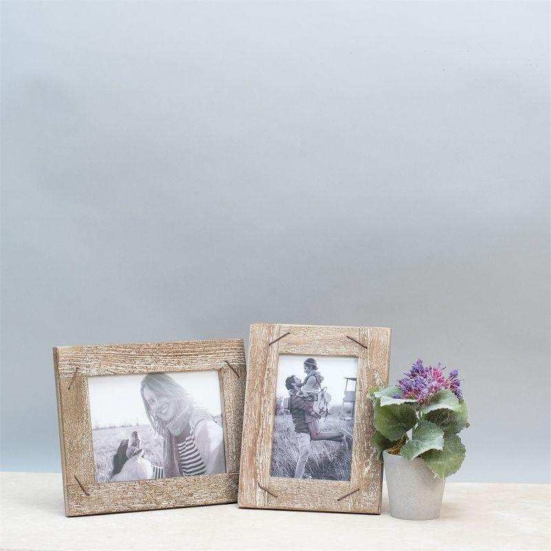 5x7 Distressed Weathered Wood Picture Frame with Nail Accents