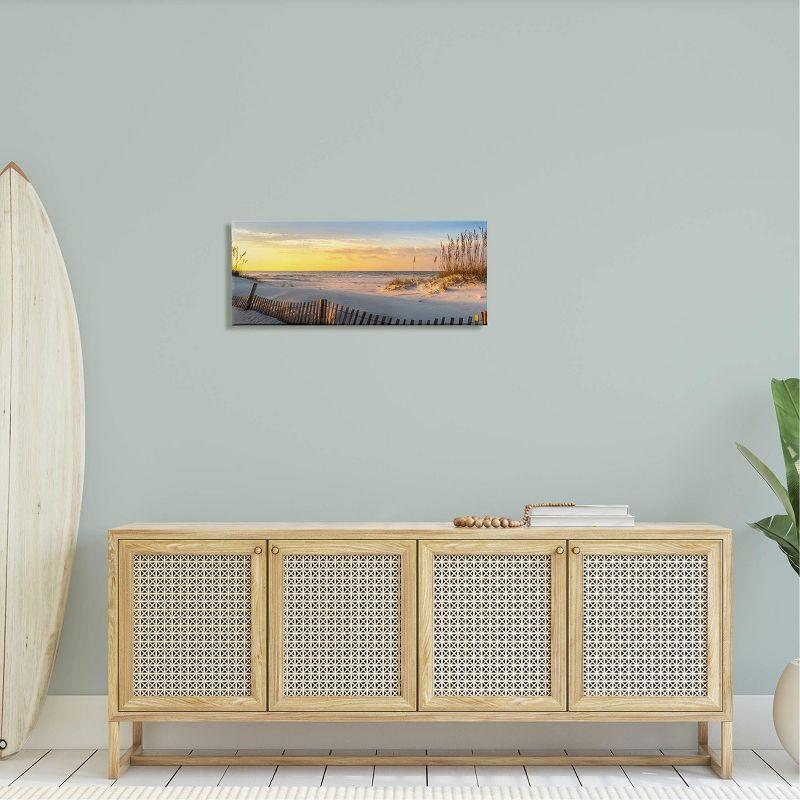 Panoramic Coastal Beach Sunrise Canvas Wall Art, 30 x 13 in