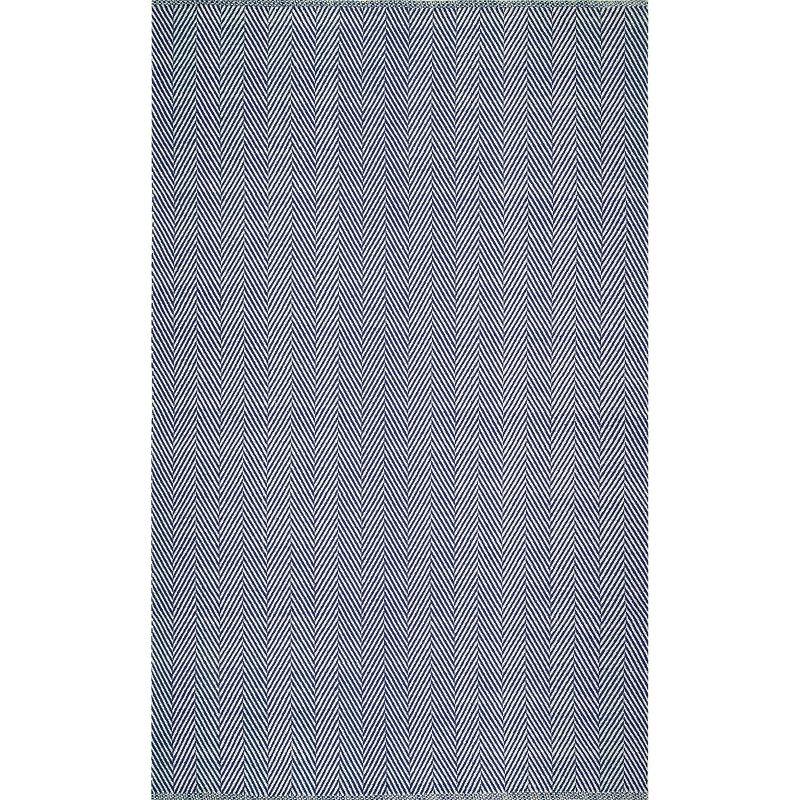 nuLOOM 4'x6' Hand Loomed Kimberley Area Rug Navy: Contemporary Stripe, Low Pile, Indoor Cotton Rug