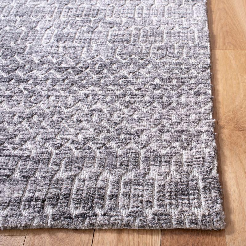 Gray Hand-Tufted Wool Rectangular Area Rug 4' x 6'