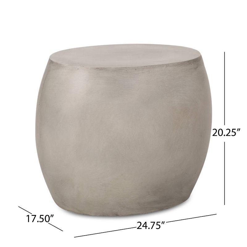 Christopher Knight Home Edmonton Patio Stone Side Table Light Gray