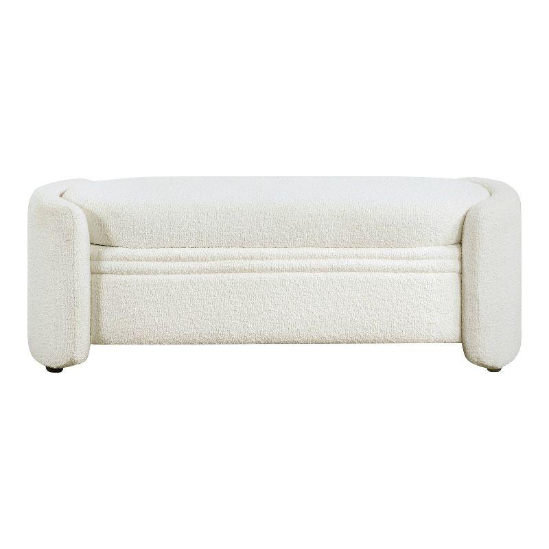 Makine Glam Boucle Storage Bench for Bedroom and Entryway - HOMES: Inside + Out