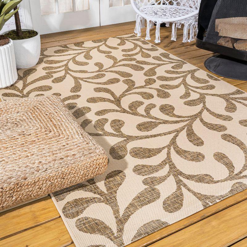 3'x5' Vine All Over Indoor/Outdoor Area Rug, Brown/Beige - JONATHAN Y