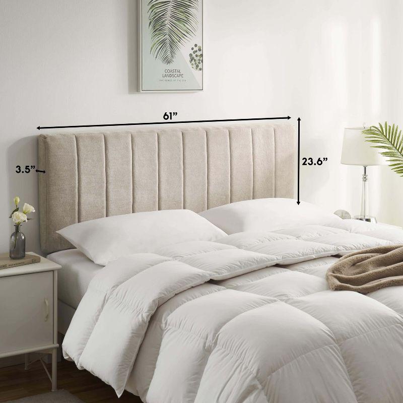 Upholstered Queen Headboard - Easy Assemble Wall Mounted Headboard with 3D Soundproof Wall Panels for Queen Size Bed - Beige