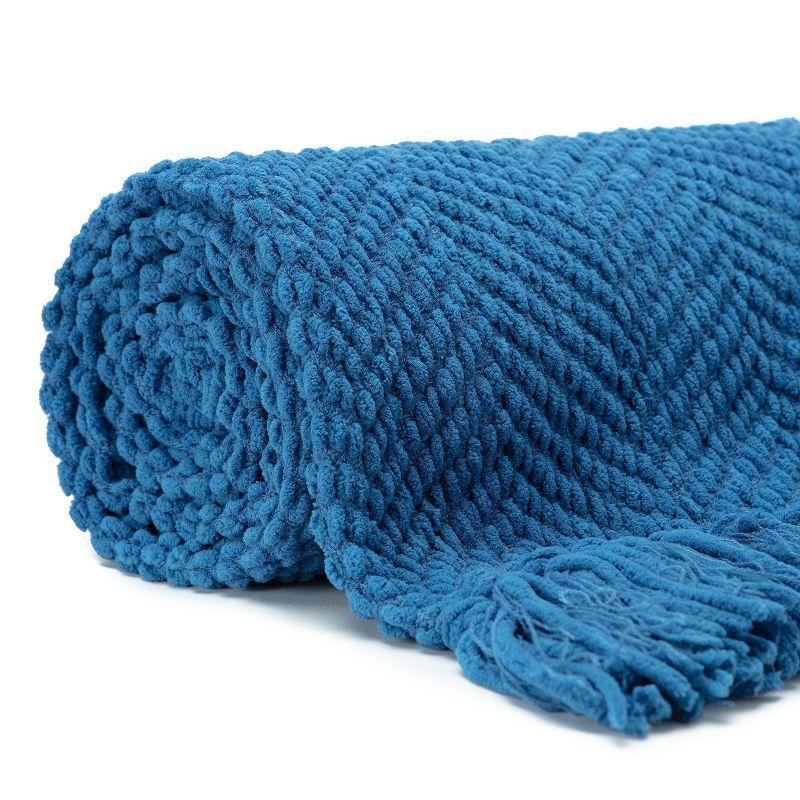 Chanasya Textured Knit Throw Blanket with Tassels