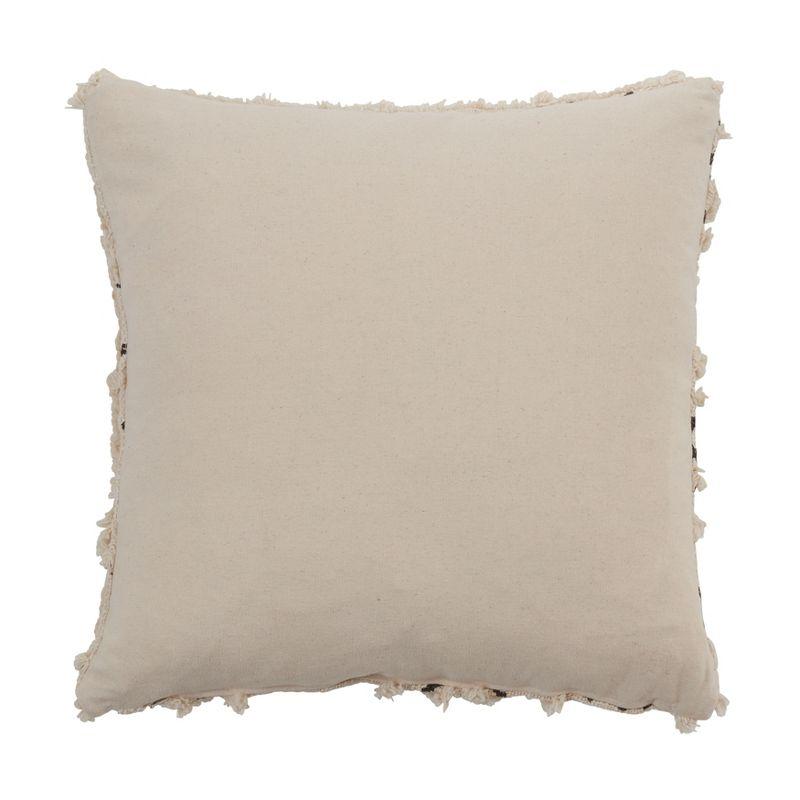 Saro Lifestyle Block Print Design Tufted Throw Pillow With Poly Filling