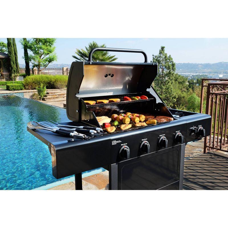 Kenmore 4-Burner Freestanding Open Cart Propane Gas Grill with Side Burner