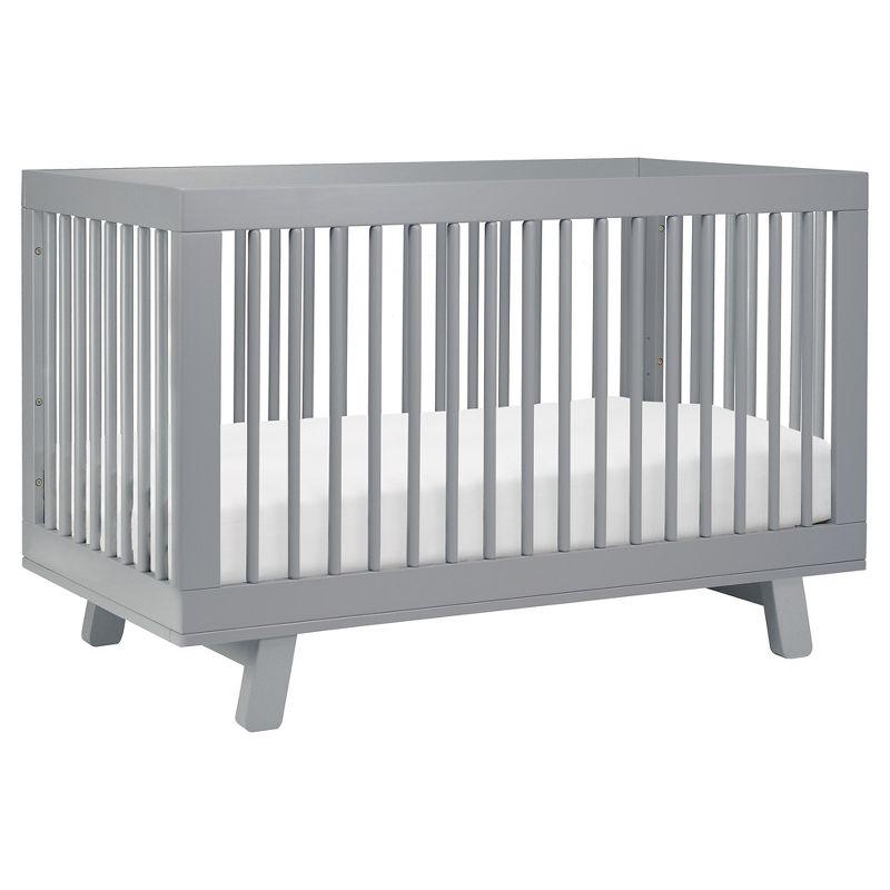 Hudson Modern Grey New Zealand Pine 3-in-1 Convertible Crib