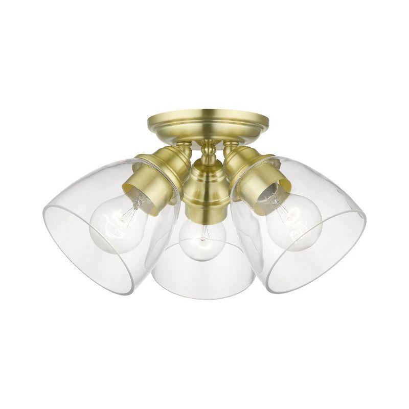 Livex Lighting Montgomery 3 - Light Flush Mount ,  Satin Brass