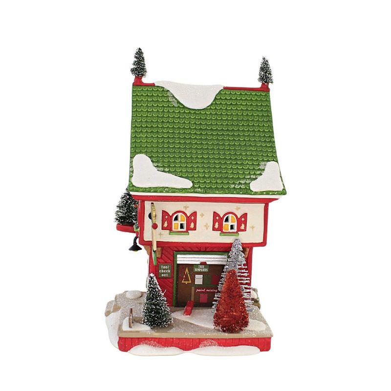 Department 56 House 7.75 In North Pole Sisal Tree Factory Merry Christmas Village Buildings