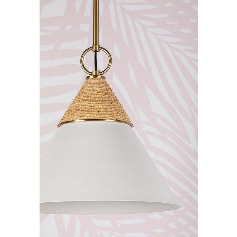 Rooney Pendant Light - White and Natural / 13"
